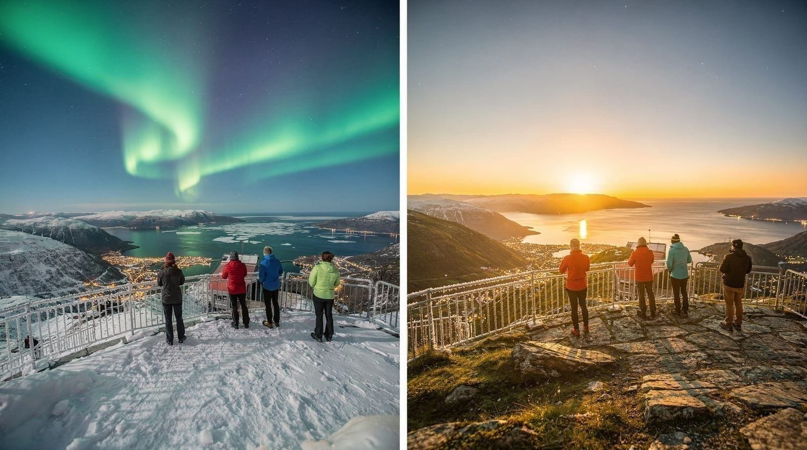 Best time to visit Tromsø — Aurora season runs Sept–Apr; whale watching peaks Nov–Jan; midnight sun May–Jul.