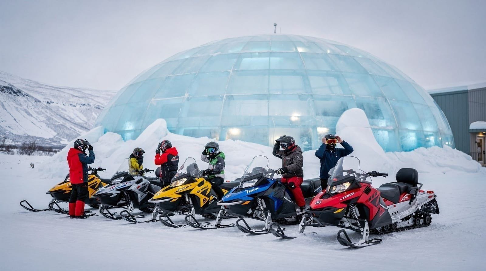 Camp Tamok snowmobile safari — beginner terrain, ice domes, and prices — Snowmobile safari at Camp Tamok near Tromsø. What the Tamok Valley terrain is li